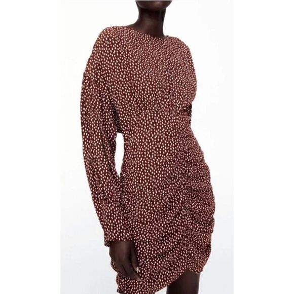 Zara Dresses & Skirts - NWT Zara Draped Printed Mini Dress, Size XS